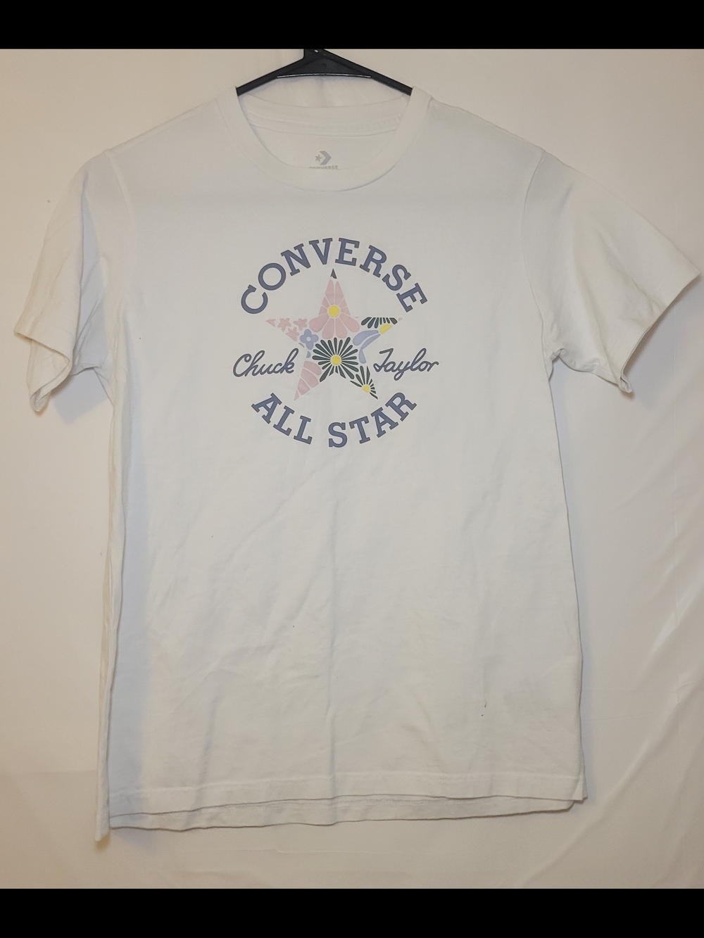 Converse White Floral Star Logo Tee